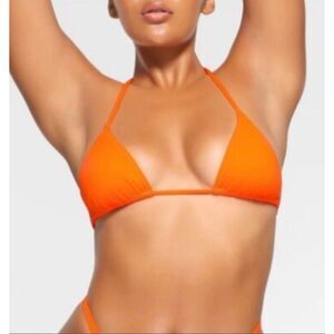 Skims Triangle Bikini Top | Orange in XS